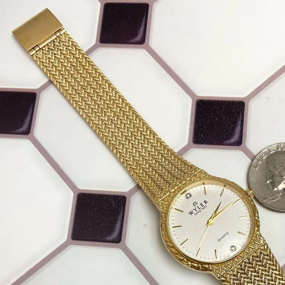 Vintage Wyler Diamond Accented Dial Men’s / Unisex Dress Watch Adjustable Band